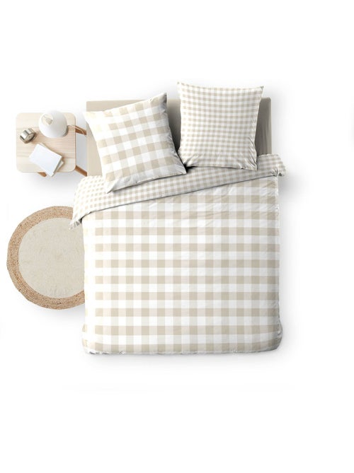 Juego de cama 3 piezas victorine – vichy algodón 57 hilos reversible - Kiabi Juego de cama 3 piezas victorine – vichy algodón 57 hilos reversible - Kiabi