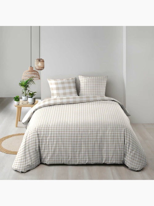 Juego de cama 3 piezas victorine – vichy algodón 57 hilos reversible - Kiabi Juego de cama 3 piezas victorine – vichy algodón 57 hilos reversible - Kiabi
