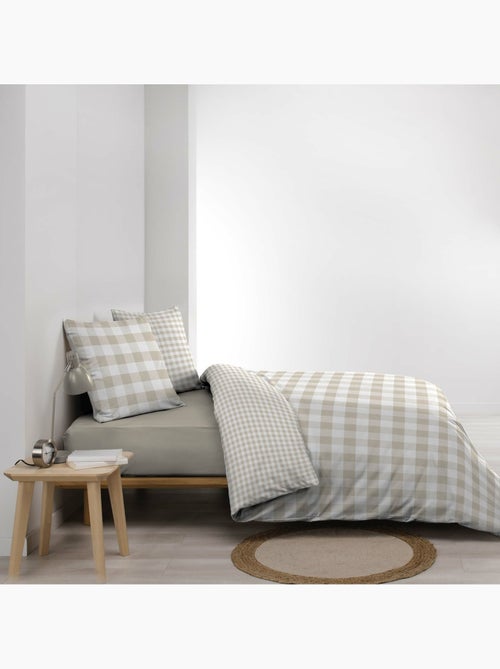 Juego de cama 3 piezas victorine – vichy algodón 57 hilos reversible - Kiabi Juego de cama 3 piezas victorine – vichy algodón 57 hilos reversible - Kiabi