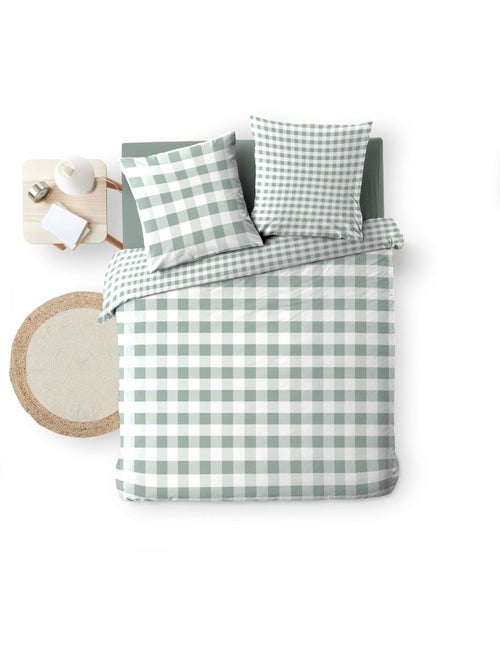 Juego de cama 3 piezas victorine – vichy algodón 57 hilos reversible - Kiabi Juego de cama 3 piezas victorine – vichy algodón 57 hilos reversible - Kiabi