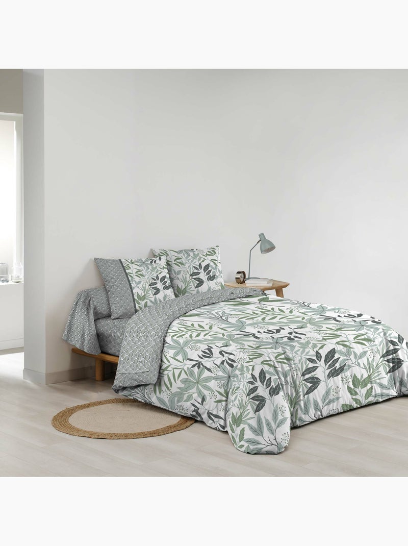 Juego de cama 6 piezas voltine – 100% algodón – 42 hilos/cm² Verde salvia - Kiabi