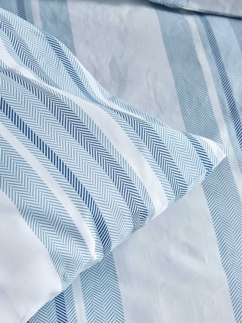 Juego de cama a rayas AZUL - Kiabi