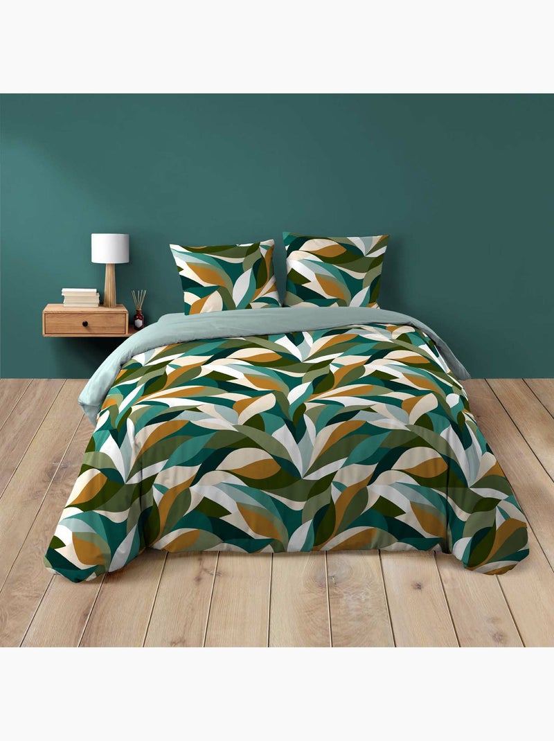 Juego de cama algodón 42 hilos estampado swany + 2 fundas de almohada Verde - Kiabi