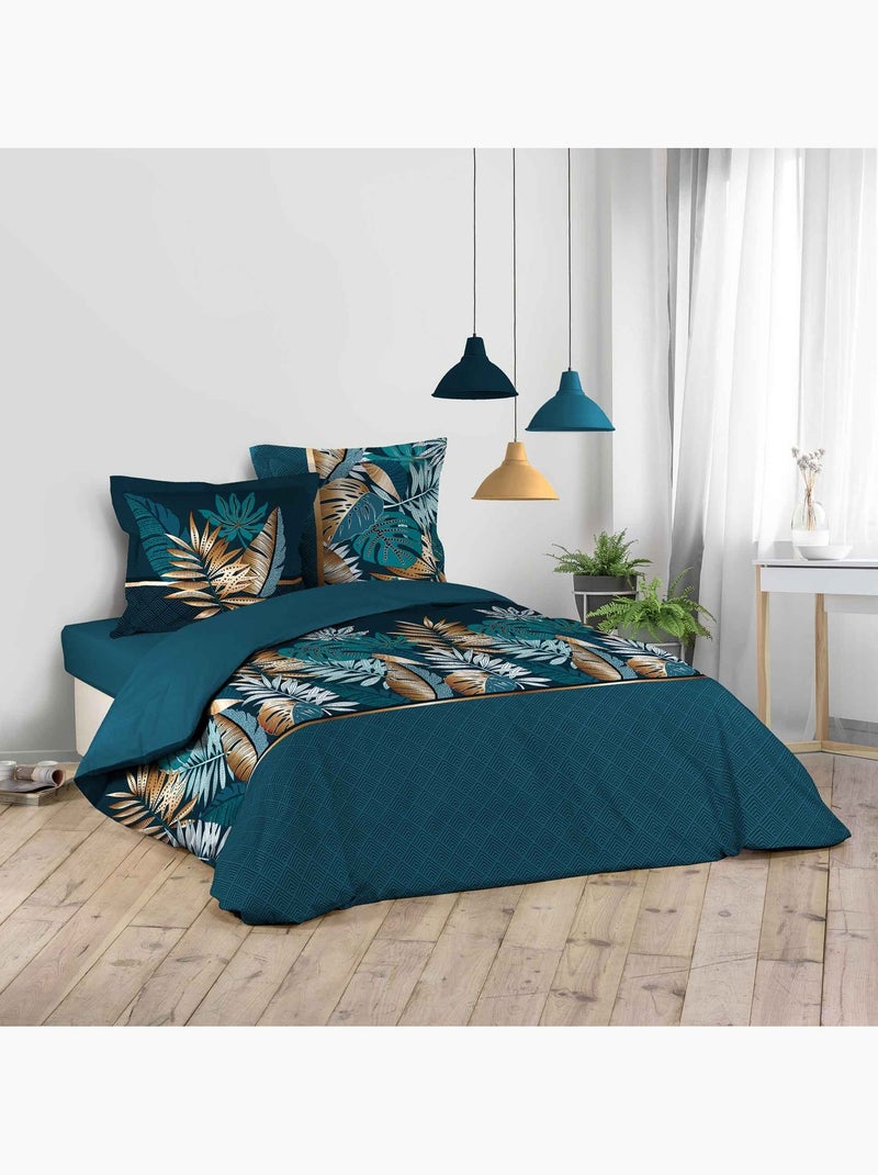 Juego de cama Alianor Hojas exóticas Azul - Kiabi