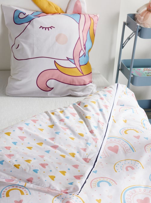 Juego de cama animado Unicornio - 1 persona - Kiabi