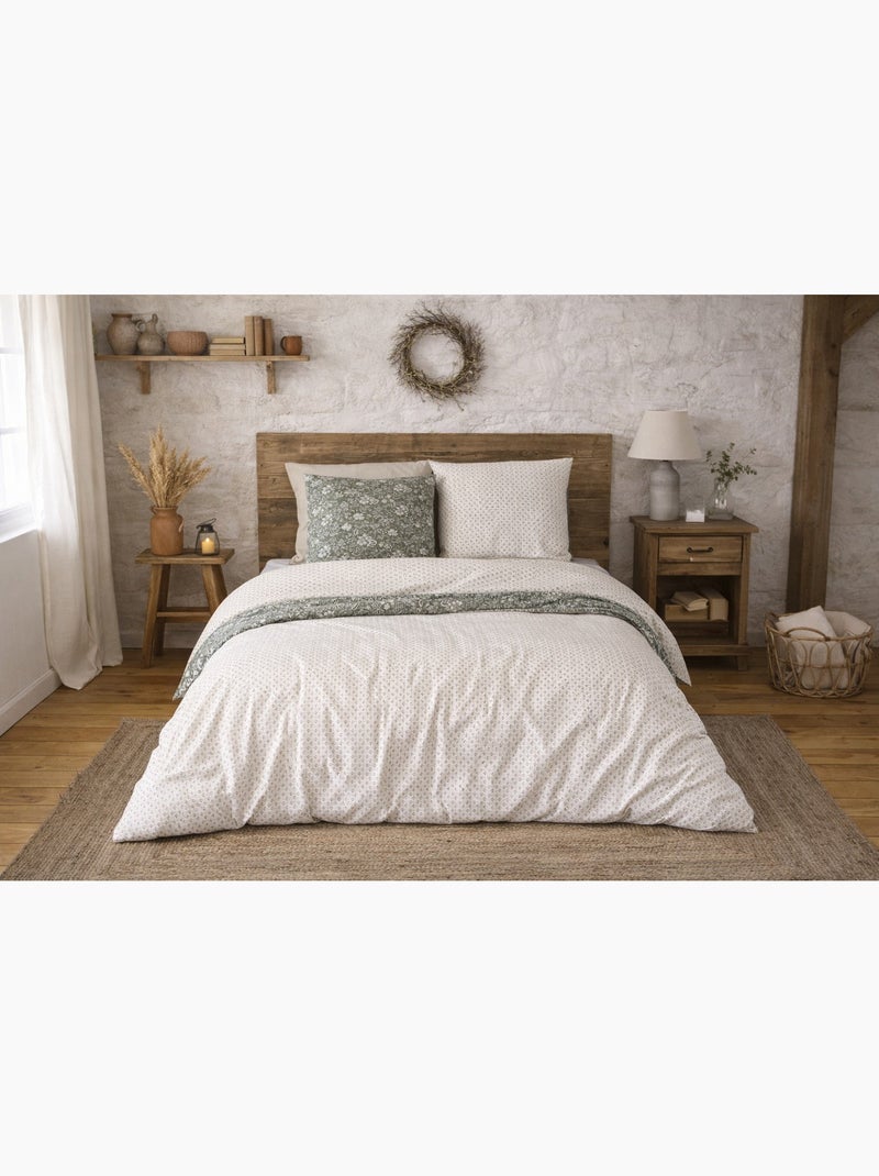 Juego de cama armonía botánica reversible Verde - Kiabi