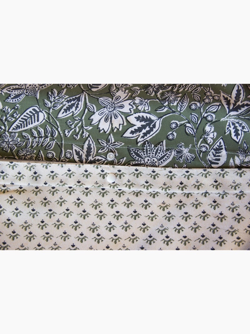 Juego de cama armonía botánica reversible Verde - Kiabi
