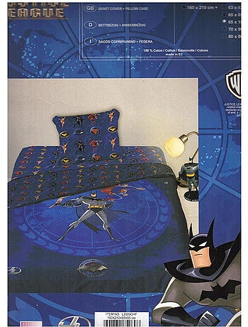 Juego de cama batman de algodón – funda nórdica 160 x 210 cm, almohada 65 x 100 cm