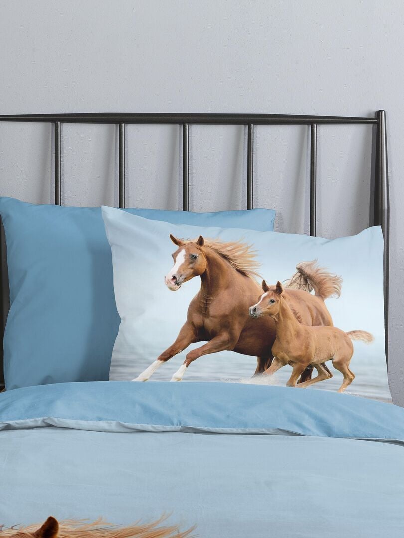 Juego de cama 'caballos' - Individual AZUL - Kiabi