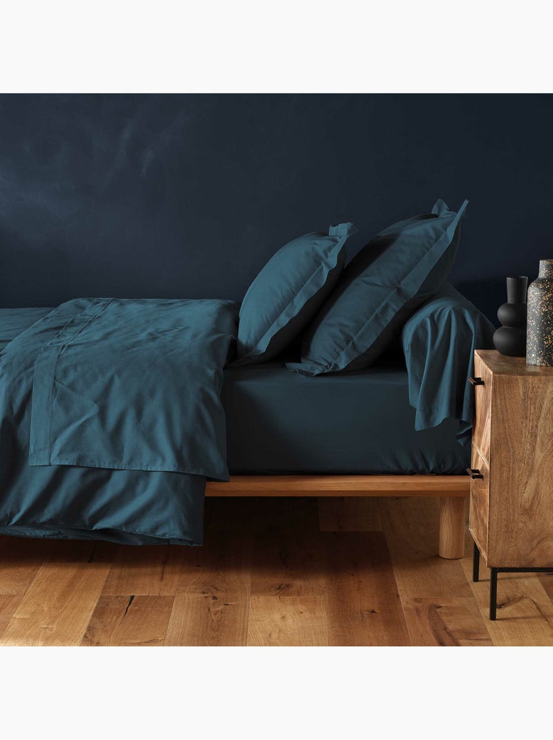 Juego de cama completo - 100% algodón 57 hilos - sábana bajera + 4 fundas de almohada Azul - Kiabi