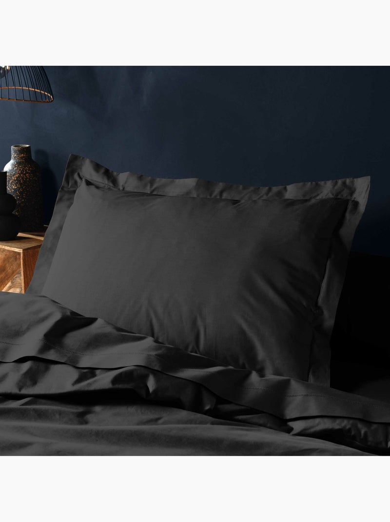 Juego de cama completo - 100% algodón 57 hilos - sábana bajera + 4 fundas de almohada Negro - Kiabi