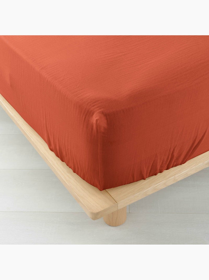 Juego de cama completo – 2 fundas de almohada 63x63 cm + sábana bajera Terracota - Kiabi