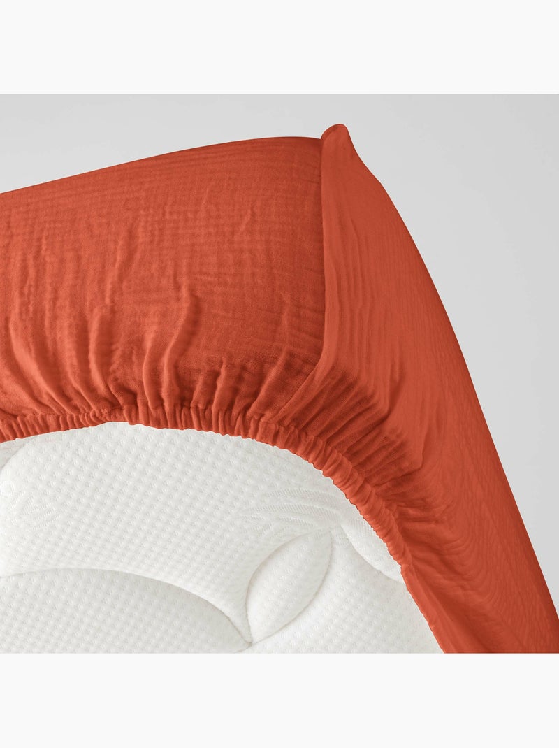 Juego de cama completo – 2 fundas de almohada 63x63 cm + sábana bajera Terracota - Kiabi