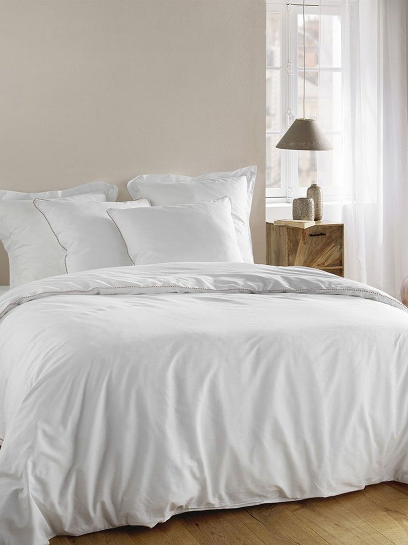 Juego de cama con borlas Blanco - Kiabi