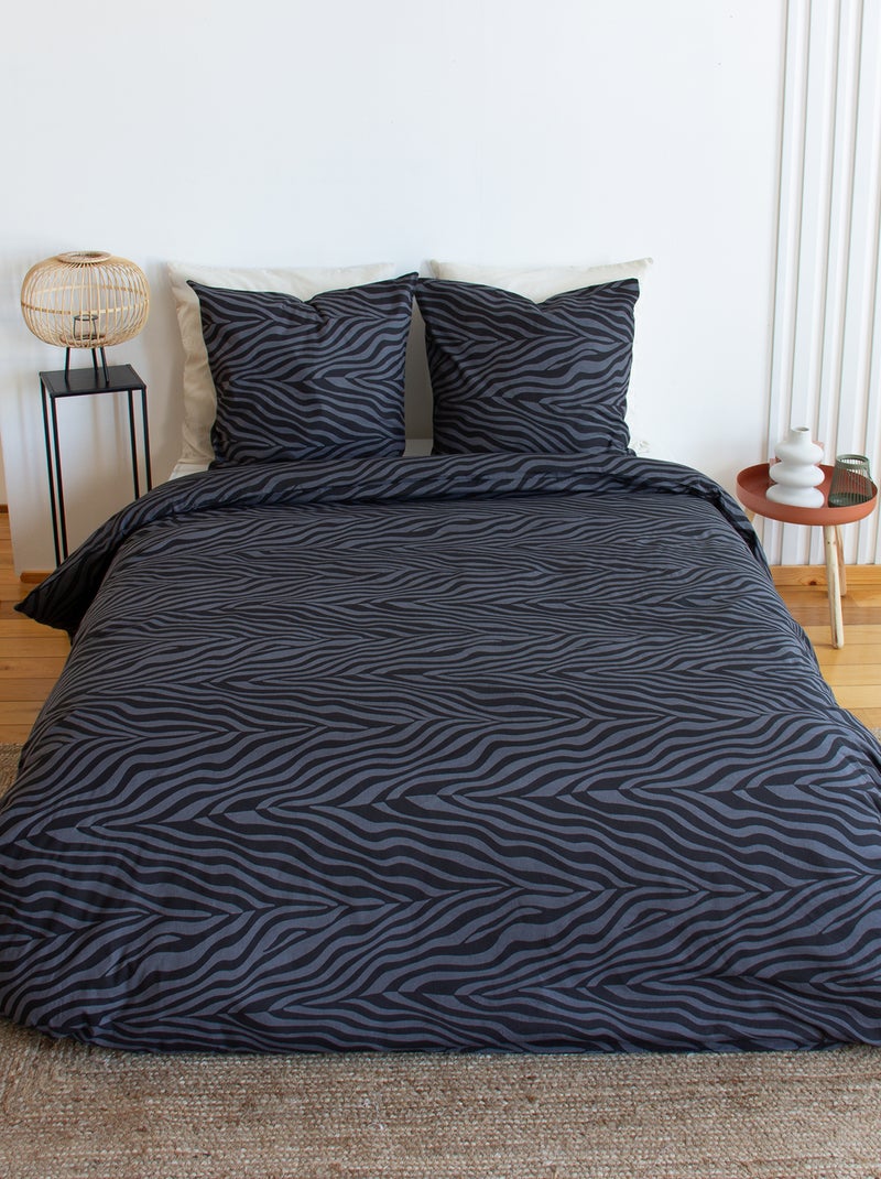 Juego de cama con estampado de cebra - 2 personas Gris - Kiabi