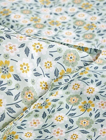 Juego de cama con estampado de flores - Doble