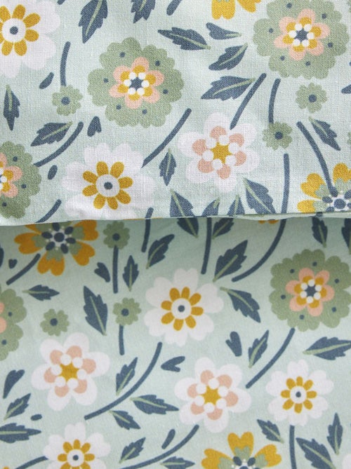 Juego de cama con estampado de flores - Doble - Kiabi