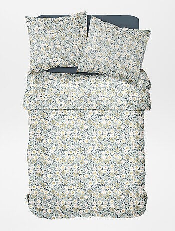 Juego de cama con estampado de flores - Doble