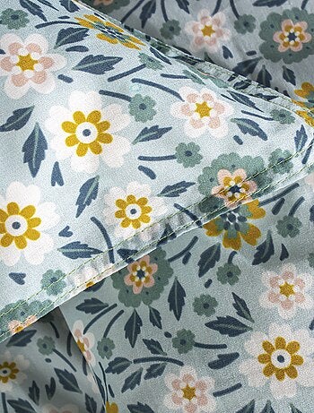 Juego de cama con estampado de flores - Doble