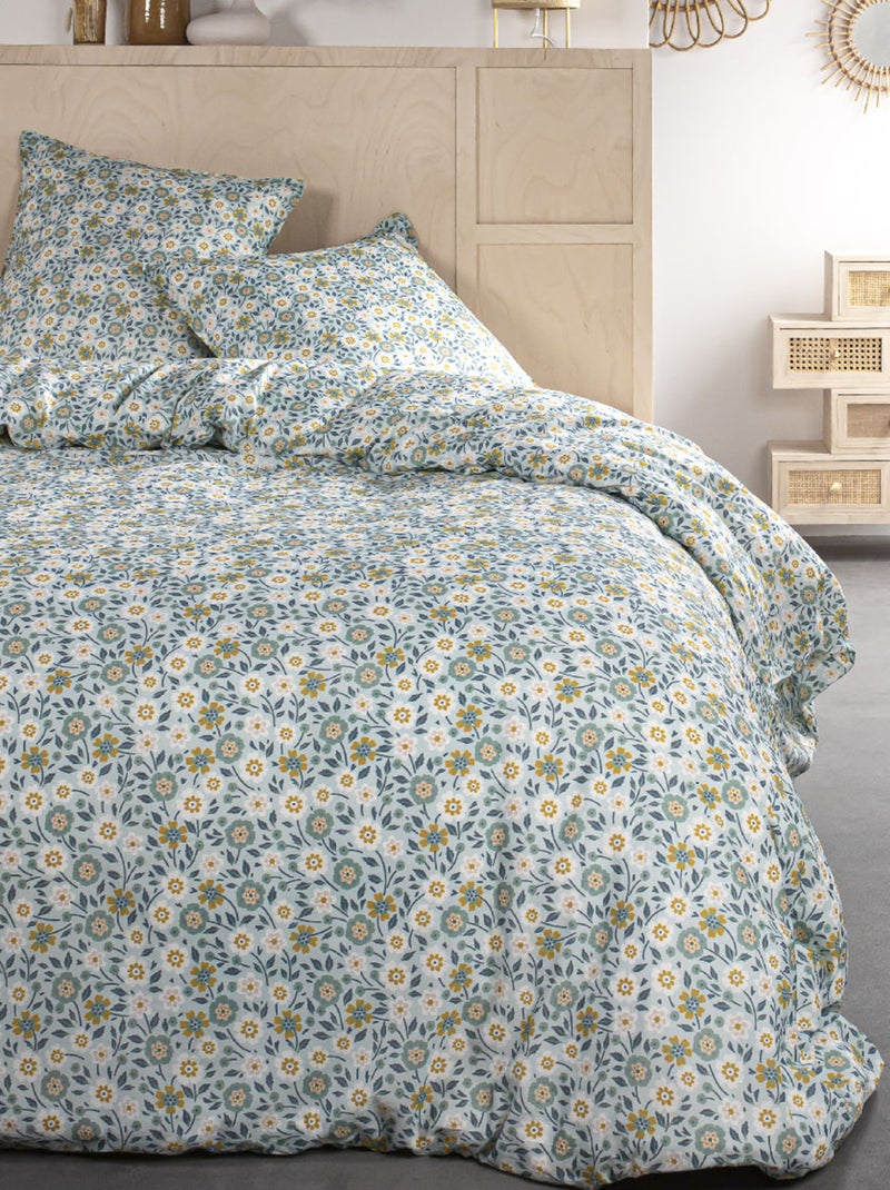 Juego de cama con estampado de flores - Doble BLANCO - Kiabi