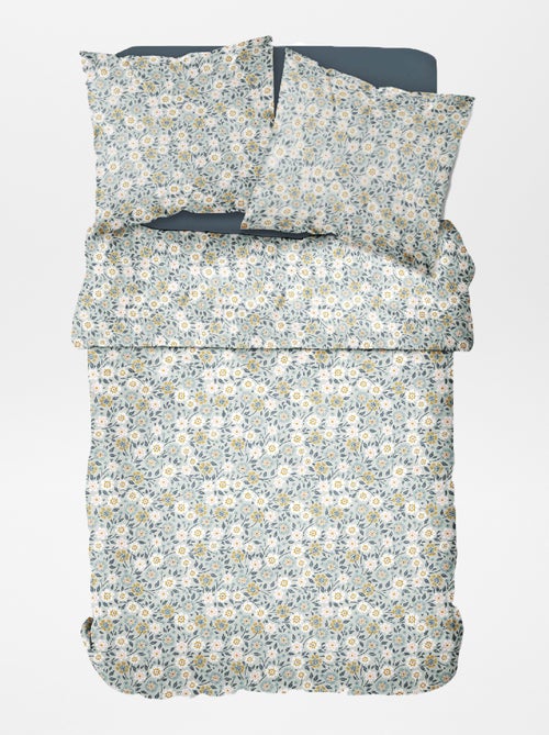 Juego de cama con estampado de flores - Doble - Kiabi Juego de cama con estampado de flores - Doble - Kiabi