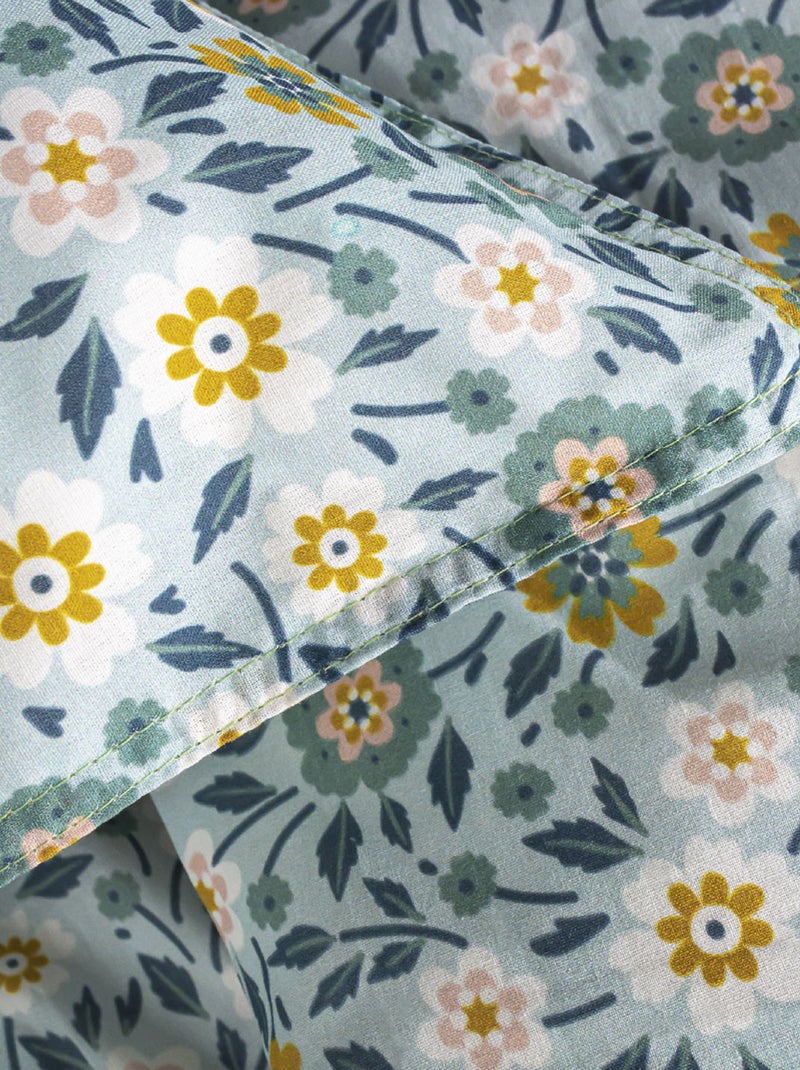 Juego de cama con estampado de flores - Doble BLANCO - Kiabi