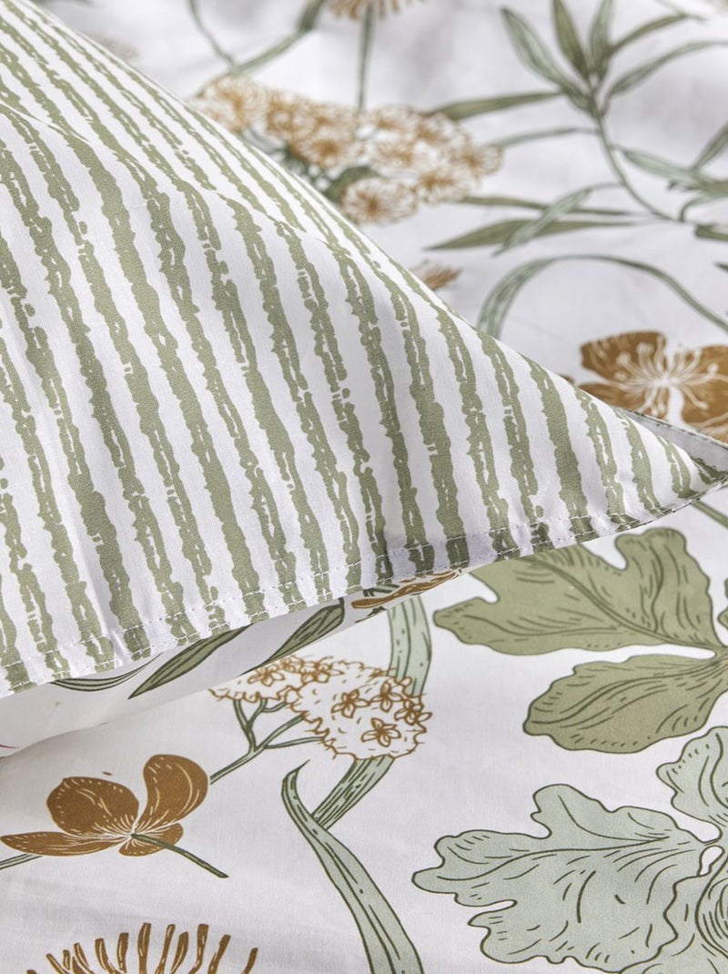 Juego de cama con estampado de flores - Doble BLANCO - Kiabi