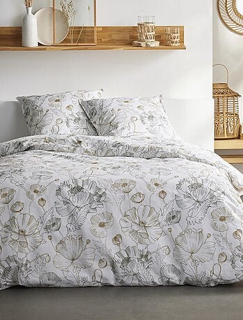 Juego de cama con estampado de flores - Doble
