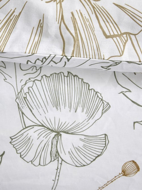 Juego de cama con estampado de flores - Doble - Kiabi