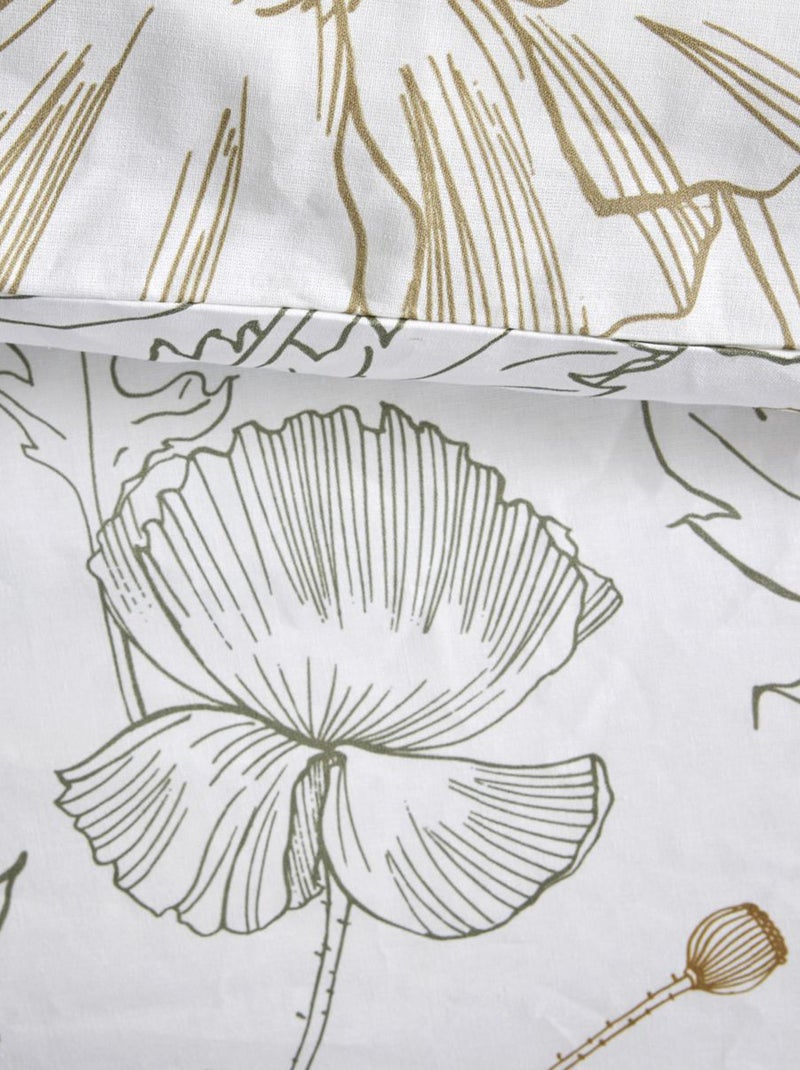 Juego de cama con estampado de flores - Doble BLANCO - Kiabi