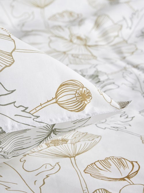 Juego de cama con estampado de flores - Doble - Kiabi