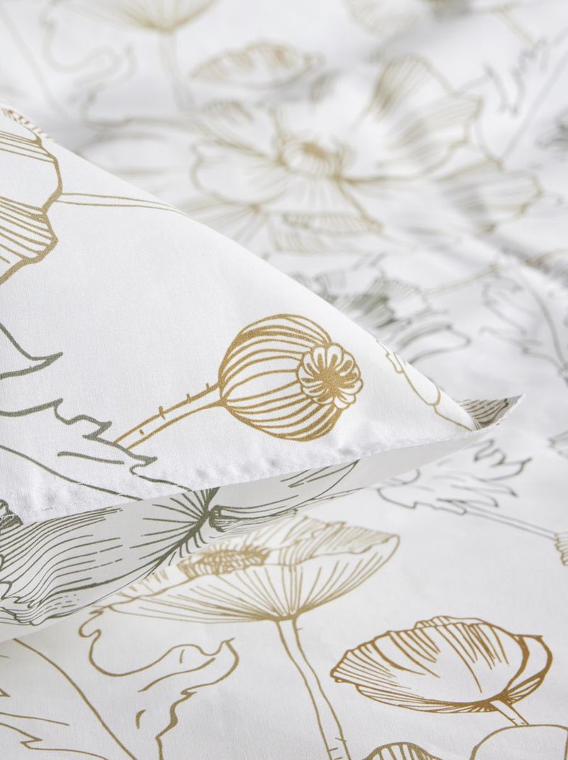 Juego de cama con estampado de flores - Doble BLANCO - Kiabi
