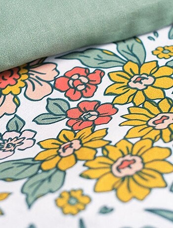 Juego de cama con estampado de flores - Doble