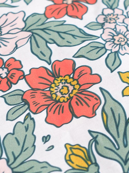 Juego de cama con estampado de flores - Doble - Kiabi