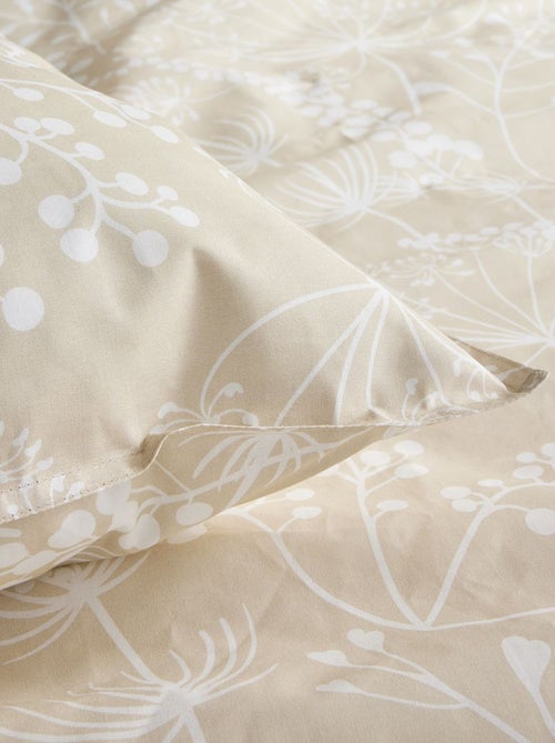 Juego de cama con estampado de flores - Doble - Kiabi