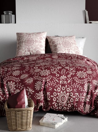 Juego de cama con estampado de flores - Doble