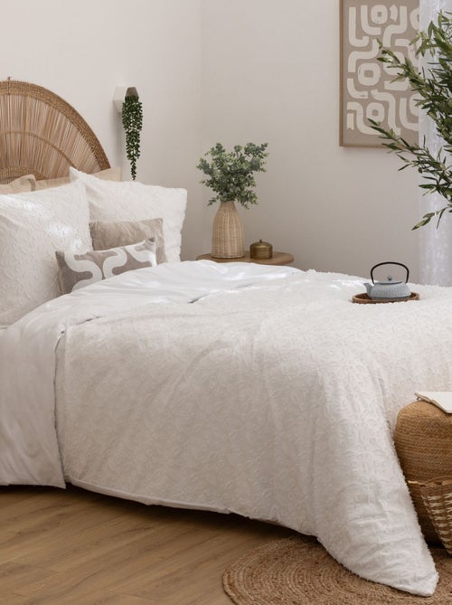 Juego de cama con estampado de flores en jacquard - Kiabi