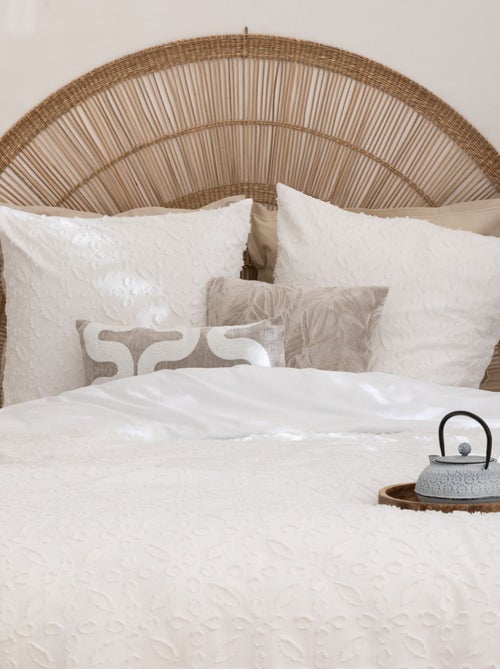 Juego de cama con estampado de flores en jacquard - Kiabi
