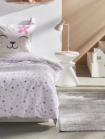 Juego de cama con estampado de gato - Individual