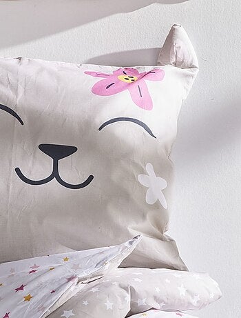 Juego de cama con estampado de gato - Individual