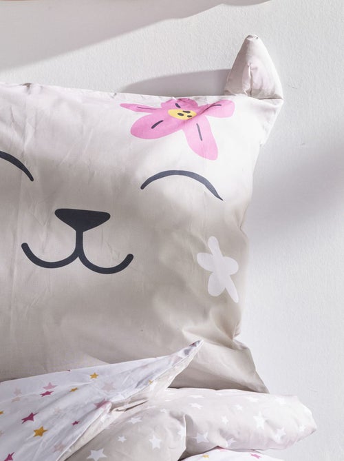 Juego de cama con estampado de gato - Individual - Kiabi