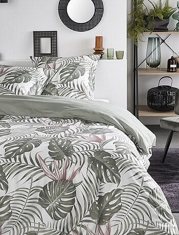 Juego de cama con estampado de hojas - Doble