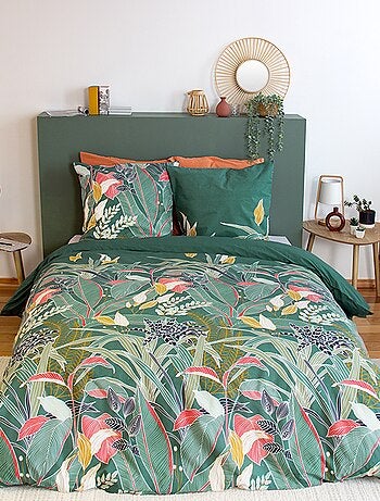 Juego de cama con estampado de hojas - Doble