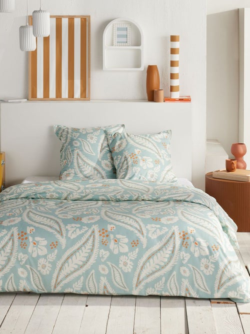 Juego de cama con estampado de plumas - Doble - Kiabi