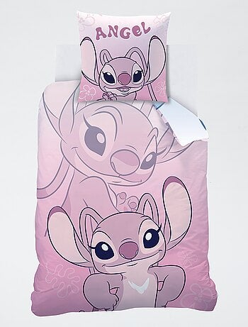 Juego de cama con estampado de 'Stitch y Angel' - 1 persona