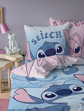 Juego de cama con estampado de 'Stitch y Angel' - 1 persona