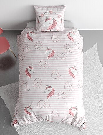Juego de cama con estampado de unicornio Individual