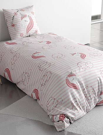 Juego de cama con estampado de unicornio Individual