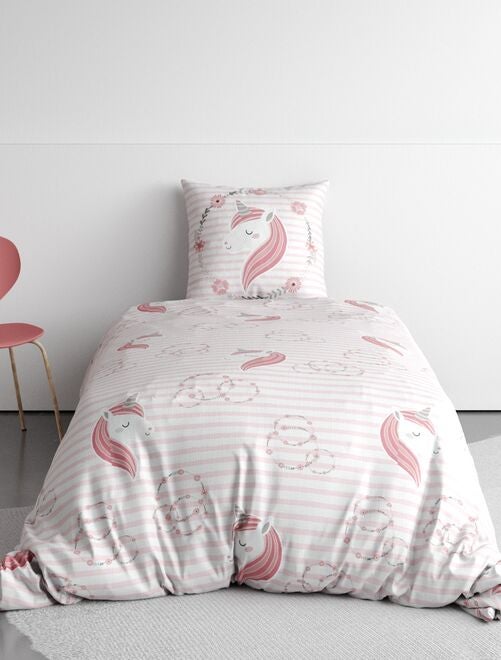 Juego de cama con estampado de unicornio Individual - Kiabi