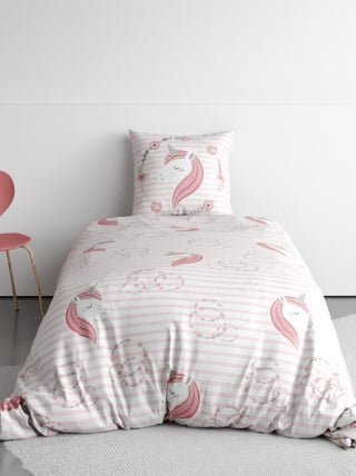 Juego de cama con estampado de unicornio Individual